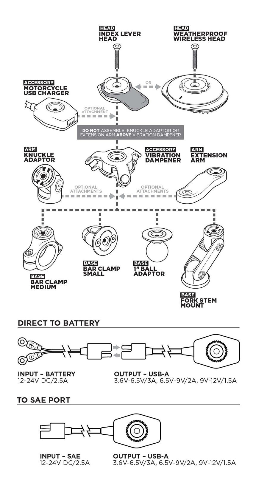 쿼드락 모터사이클 USB 충전기 상세 이미지 6